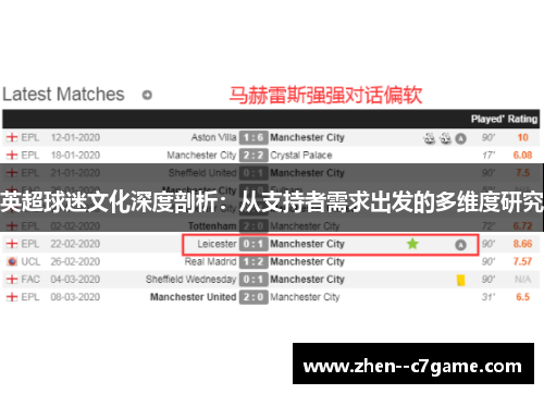 英超球迷文化深度剖析:从支持者需求出发的多维度研究 英超球迷文化深度剖析:从支持者需求出发的多维度研究